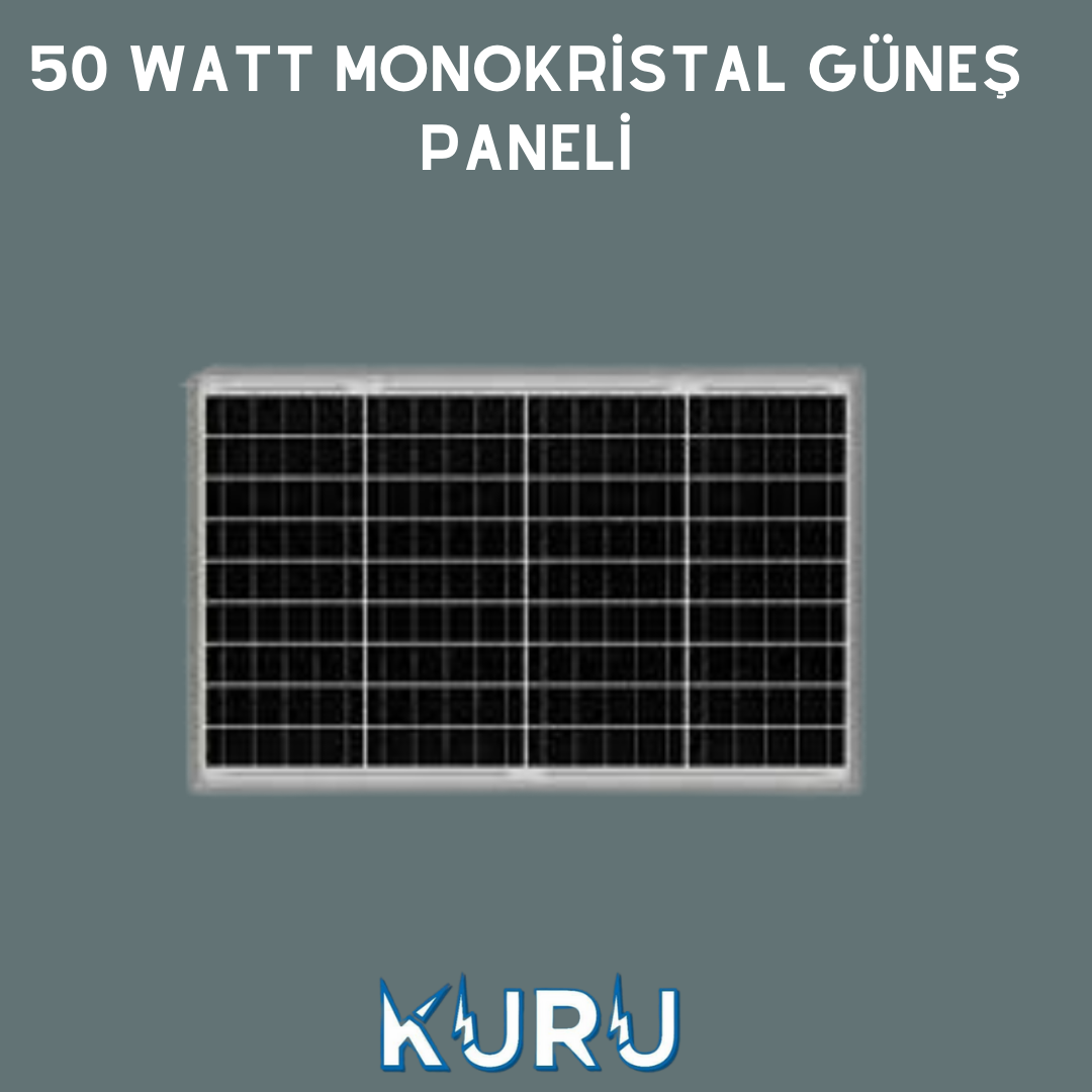 50 Watt Monokristal Güneş Paneli50 W