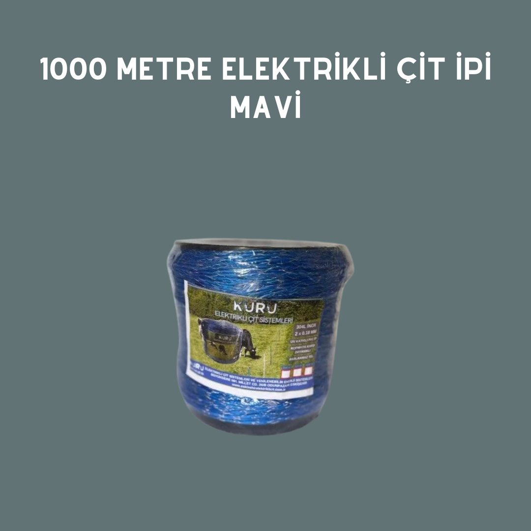 1000 METRE ELEKTRİKLİ ÇİT İPİ MAVİ