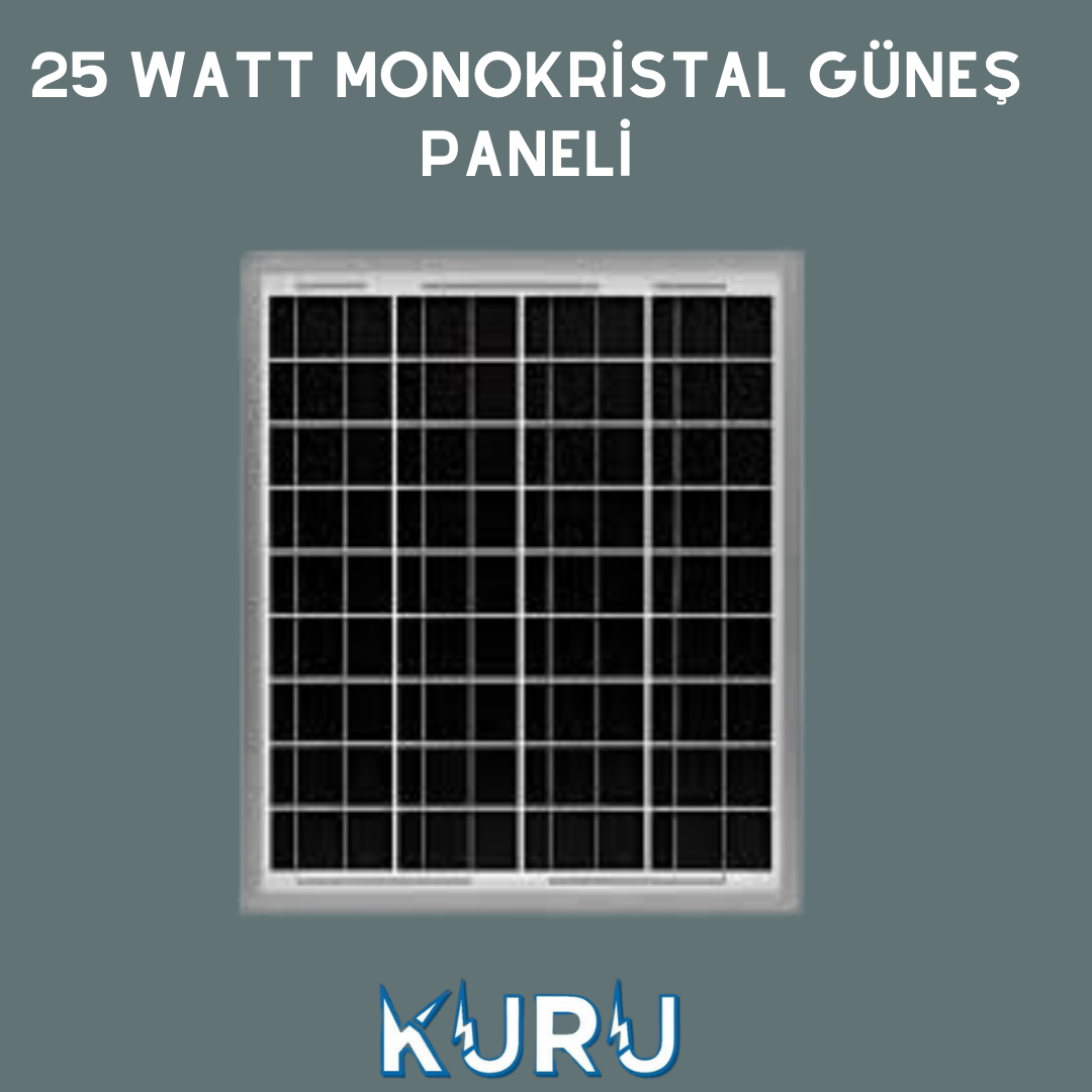 25 Watt Monokristal Güneş Paneli25 W