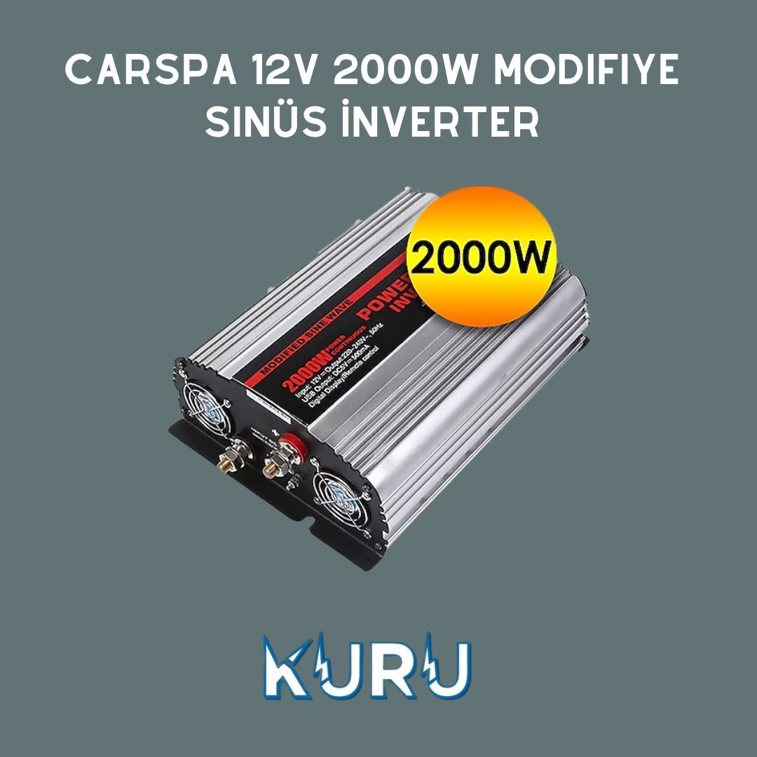 Carspa 12V 2000W Modifiye Sinüs İnverter